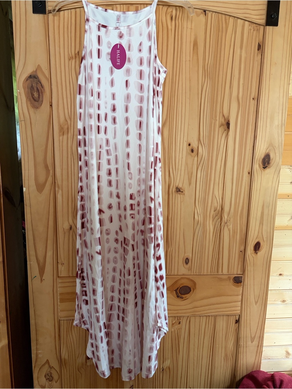 Halife  White & Mauve Printed Maxi Dress
